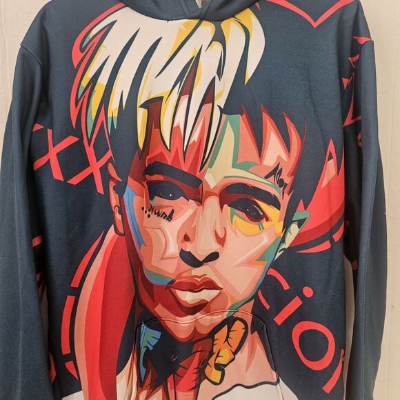 XXXTentacion Hip Hop Rap Hoodie 3D Sweatshirt Sz Large Graphic Streetwear U429 - Picture 2 of 7
